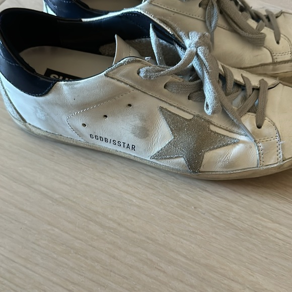 Golden Goose women’s EUR 38/US 8 Super star with suede star blue heeled tab - Picture 3 of 8